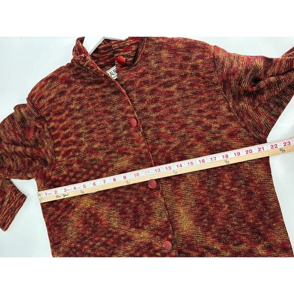 Alnoral Vintage Cardigan Sweater Womens Medium Brown Red Rust Wool Blend Knit - Picture 14 of 16